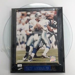 Troy Aikman #8 Dallas Cowboys Photo Plaque NFL Wall Hanging Engraved 10x13 *FLAW
